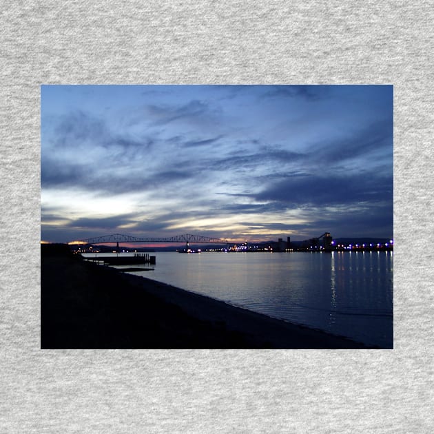 columbia river, lewis and clark bridge, sunset by DlmtleArt